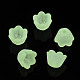 透明なアクリルビーズ  艶消し  花  ミックスカラー  9x9.5x6.5mm  穴：1.6mm X-FACR-N005-001-3