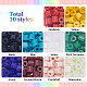 NBEADS 450 Pcs 10 Colors Opaque Glass Bugle Beads SEED-NB0001-66-4