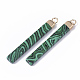 Top Golden Plated Synthetic Malachite Pendants G-S359-028C-2