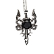 Ожерелье с подвеской в виде меча дракона из натурального обсидиана G-PW0004-67D-1