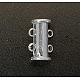 1連売り真鍮磁気スライドロックの留め金  ジュエリーアクセサリー  2の穴  プラチナ  4mm KK-Q266-1-1