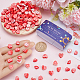 Sunnyclue 200 Uds. 10 estilos cuentas de arcilla polimérica hechas a mano con tema del Día de San Valentín CLAY-SC0001-72-3