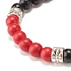 Rundes Stretch-Armband aus synthetischen türkisfarbenen (gefärbten) Perlen für Damen BJEW-JB07531-01-4