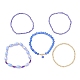 5 set di braccialetti elastici per occhi diabolici in vetro e lampwork in 5 stili BJEW-JB09619-05-3
