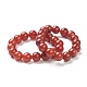 Bracelets rouges naturels stretch agate perles BJEW-A117-E-25-1