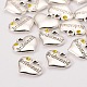 Wedding Theme Antique Silver Tone Tibetan Style Heart with Bridesmaid Rhinestone Charms X-TIBEP-N005-04A-2