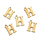 Ion Plating(IP) 304 Stainless Steel Alphabet Charms STAS-H122-H-G-2