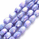 Mèches de perles de verre craquelé peintes au four opaque EGLA-S174-21C-1