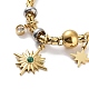 Bracelet à breloques étoile en strass et cristal BJEW-F466-06G-2