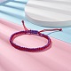Nylon & Polyethylene Braided Bracelet BJEW-JB07476-3