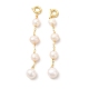 Ciondoli con chiusura ad anello a molla con perle di perle naturali in ottone KK-I697-13G-2