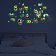 ポリ塩化ビニールのプラスチック蓄光壁のステッカー  暗闇で光る壁の装飾  電子ゲームのテーマ  600x300mm DIY-WH0384-003-7