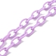 透明アクリルフラワーペンダントネックレス  不透明なアズキチェーン付き  花  紫色のメディア  21.25インチ（54cm） NJEW-JN03521-03-5