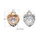 20Pcs 2 Colors Valentine's Day Theme Heart Alloy Micro Clear Cubic Zirconia Charms ZIRC-FS0001-01-2