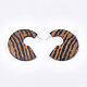 Printed Wooden Stud Earrings X-WOOD-T021-38-2