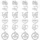 SUNNYCLUE 1 Box 24Pcs 6 Styles Love Heart Charms Stainless Steel Inspirational Words Pendants Ring with Butterfly Jewelry Dangles for Women DIY Earring Necklace Bracelet Jewellery Making STAS-SC0003-65-1