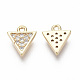 Brass Micro Pave Clear Cubic Zirconia Charms KK-R134-008-NF-2