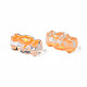 透明なアクリルビーズ  エナメル  心のキャンディー  オレンジ  13.5x26.5x9mm  穴：3mm TACR-S135-046D-2