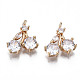 Brass Micro Pave Clear Cubic Zirconia Charms KK-S359-103-B01-RS-2