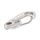 304 Stainless Steel Push Gate Snap Keychain Clasp Findings STAS-C024-11P-3