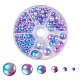 Rainbow ABS Plastic Imitation Pearl Beads, Gradient Mermaid Pearl Beads, Round, Medium Orchid, 3mm/4mm/6mm/8mm/10mm/12mm, Hole: 1~2mm, 564pcs/box