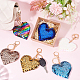 Wadorn 6 Uds 6 colores llavero con colgante de corazón de lentejuelas para el Día de San Valentín KEYC-WR0001-50-5