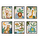 化学繊維の油彩キャンバスの絵画  家の壁の装飾  長方形  他の動物  250x200mm  6スタイル  1個/スタイル  6個/セット AJEW-WH0173-159-1