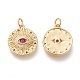 Brass Micro Pave Clear Cubic Zirconia Charms KK-F820-33G-2