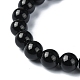 Set di braccialetti elasticizzati con perline di vetro e pietre preziose miste naturali da 4 pz e 4 stili BJEW-TA00450-5
