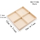 木製収納ボックス  4つのコンポーネントで  正方形  パパイヤホイップ  13x13x1.6cm WOCR-PW0001-085C-1