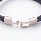 Braided Leather Cord Bracelets BJEW-H109-1-3