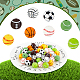 DICOSMETIC 48Pcs 8 Colors All Kinds of Sports Balls Silicone Beads SIL-DC0001-03-4