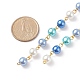 5pcs chaîne de perles de verre à la main 5 couleurs AJEW-JB01134-3