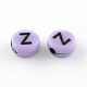 Perles acryliques opaques de style artisanal rondes plates X-SACR-S743-22-2