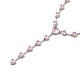 Collier lariat avec chaîne à maillons en forme de cœur en zircone cubique NJEW-E074-07-3