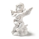 樹脂模造石膏彫刻  置物  ホームディスプレイ装飾  バイオリンを持つ天使  ホワイト  49x34x62mm AJEW-P102-01-2