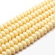 Buddhist Jewelry Beaded Findings Resin Imitation Creamy White Rondelle Bead Strands RESI-L002-I07-1