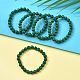 Braccialetti elasticizzati con perline sintetiche di malachite (tinta).&nbsp;BJEW-K212-B-031-1