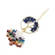 Natural Lapis Lazuli Tree of Life with Mixed Gemstone Chips Tassel Big Pendant Decorations HJEW-H057-03G-A07-2