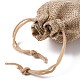 ポリエステル模造黄麻布包装袋巾着袋  クリスマスのために  結婚式のパーティーとdiyクラフトパッキング  ダークカーキ  9x7cm ABAG-R005-9x7-01-3