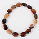 Natural Agate Glossy Oval Bead Strands G-E221-03N-2