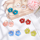 ANATTASOUL 6 Pairs 6 Colors Cute Acrylic Flower Dangle Hoop Earrings EJEW-AN0003-47-7