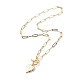 Alloy Heart Pendant Necklace with Brass Paperclip Chains for Woman NJEW-JN04081-4