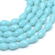 Opaque Solid Color Glass Faceted Teardrop Beads Strands GLAA-Q052-B-2