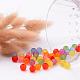 Mixed Color Frosted Round Shaped Transparent Acrylic Beads X-PL582M-3