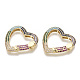 Brass Micro Pave Cubic Zirconia Spring Gate Rings ZIRC-S066-029-NF-3