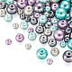 Cheriswelry 12 Stränge 12 Stile Backen bemalte perlisierte Glasperlen runde Perlenstränge HY-CW0001-03A-2