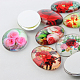 Multi-Color Blume Thema ornaments Glas Oval Flatback cabochons GGLA-A003-13x18-NN-3