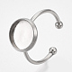 201 Stainless Steel Cuff Finger Rings Components STAS-T047-19B-3