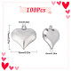 SUNNYCLUE 1 Box 100Pcs Valentines Day Puff Heart Charm 316 Stainless Steel Love Charms Silver Hearts Charms for Jewelry Making Charms DIY Necklace Earrings Crafts Women Adult Supply STAS-SC0004-47-2